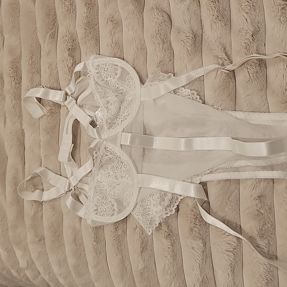 NWOT size small white mesh/lace lingerie